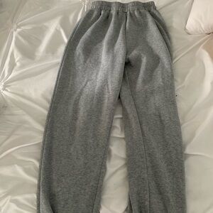 Gray Cotton Blend Joggers with Elastic Waist